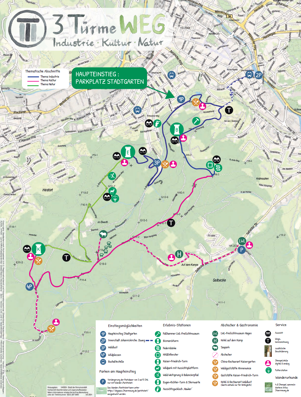 einstiege wanderkarte 3tuermeweg